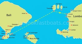 Bluewater Express Route Map Serangan to Lombok